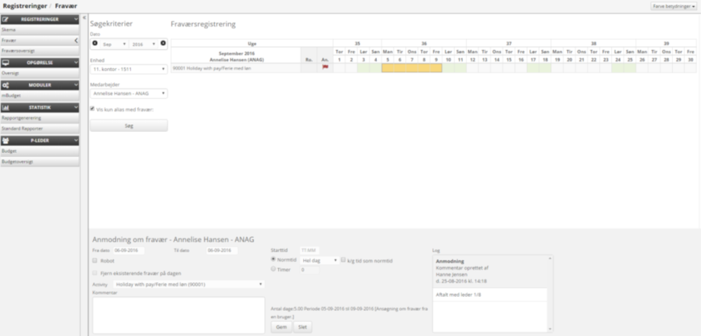 Fravaersregistrering