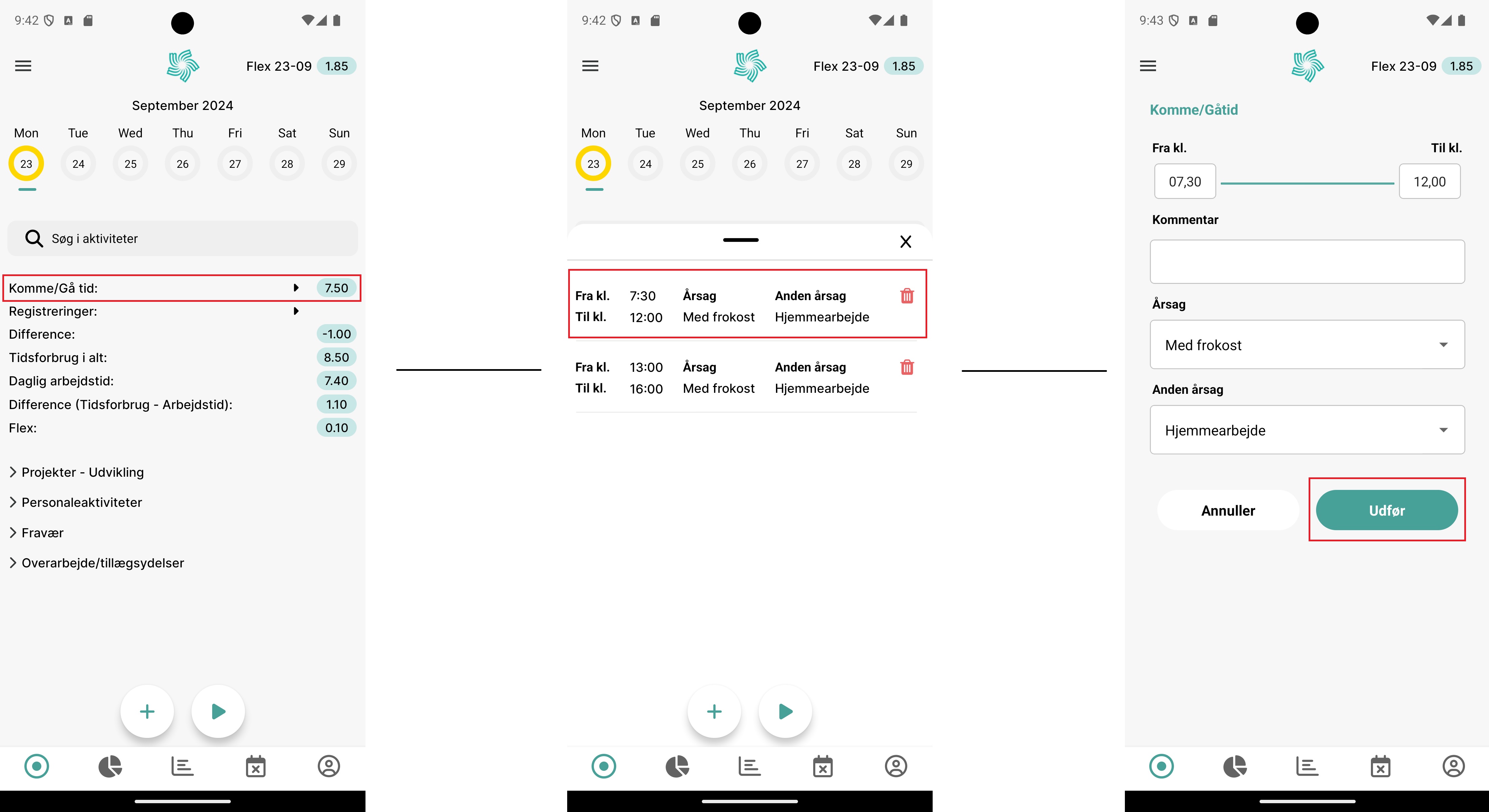 Work Time Registration Missing Activity