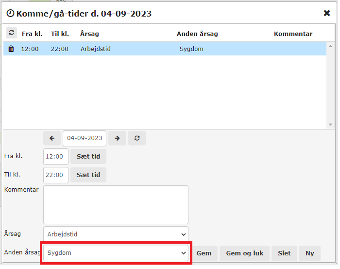 Registrering Af Arbejdstid Anden Arsag 2