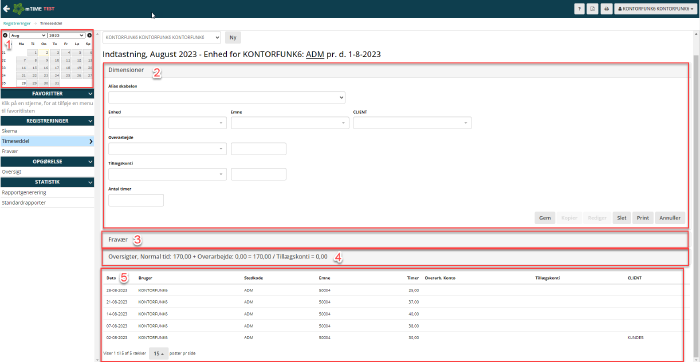 Opbygning Af Siden Timeseddel