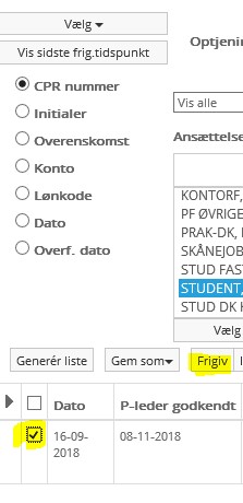 Frigivelse Af Timer Til Sls
