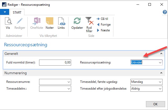 Opsaetninger I Ressourcemodulet Udvidet Opsae