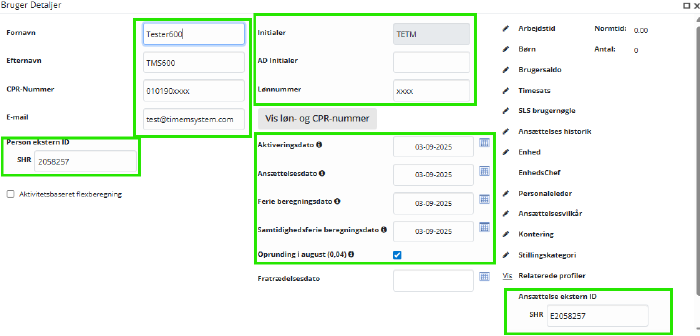 Oprettelse Af Medarbejder Ferie Beregningsdat