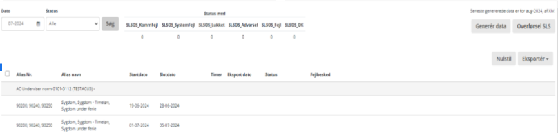 Overfoersel Af Fravaersdata Til Sls