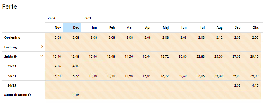 Ferieprognose Saldo Til Udloeb