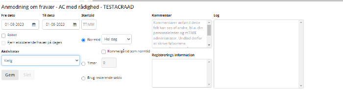 Status Felter I Fravaersbilledet