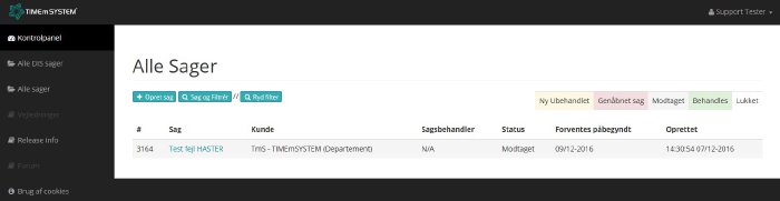 Arbejdsgang For En Support Sag 2