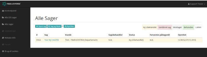 Arbejdsgang For En Support Sag