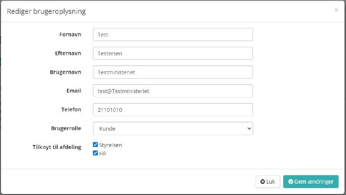 Rediger Brugeroplysninger