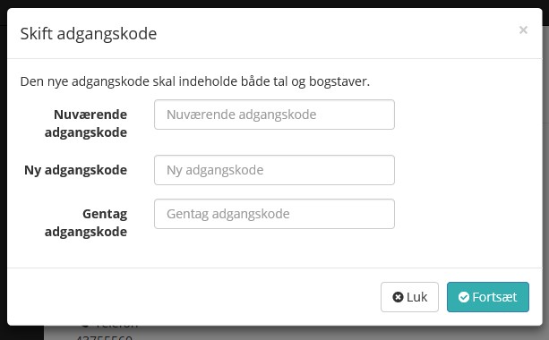 Skift Adgangskode