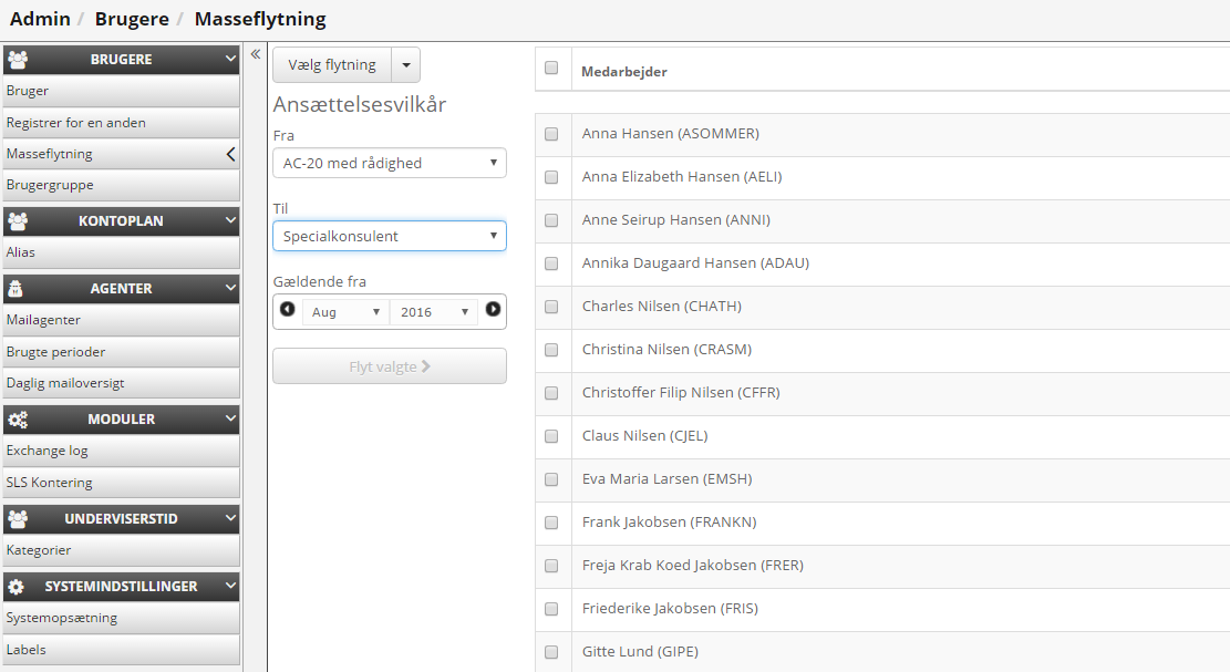 Masseflytning Ansaettelsesvilkar