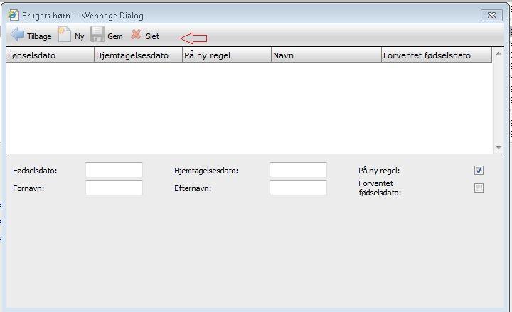 Omsorgsdage Tilfoejelse Af Boern Foedselsdato
