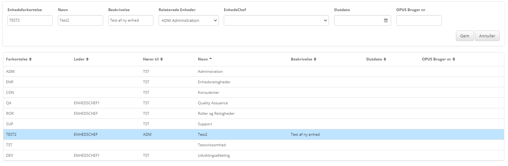 Oprettelse Af En Enhed Enhedschef