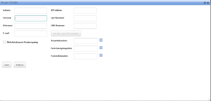 Oprettelse Af Ny Bruger Initialer
