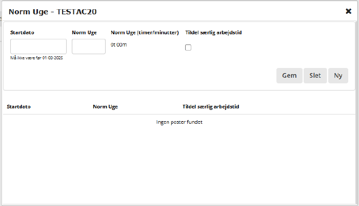 Arbejdstid Opret Ny Normtids Periode