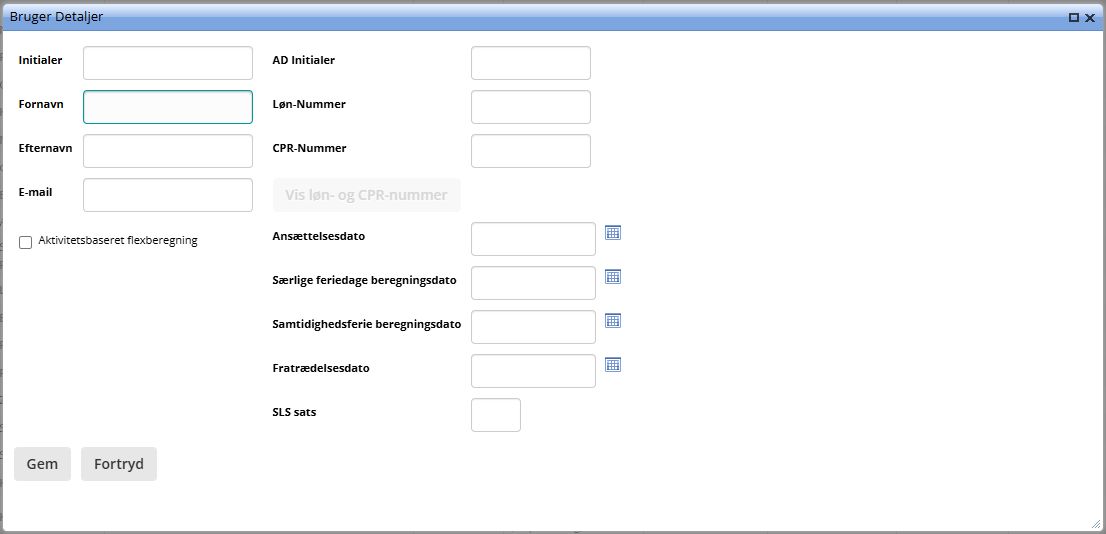 Oprettelse Af Ny Medarbejder