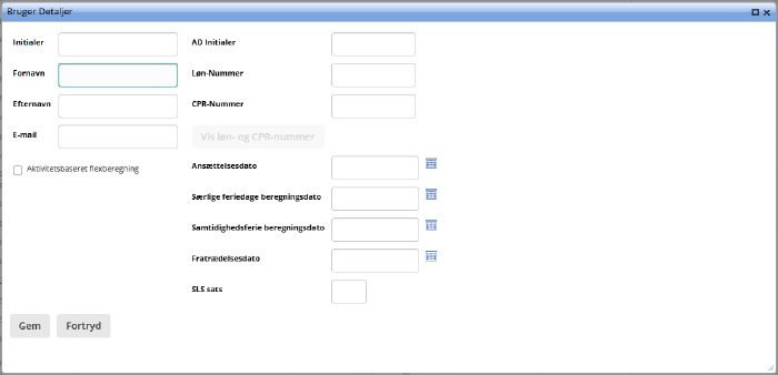 Oprettelse Af Ny Medarbejder