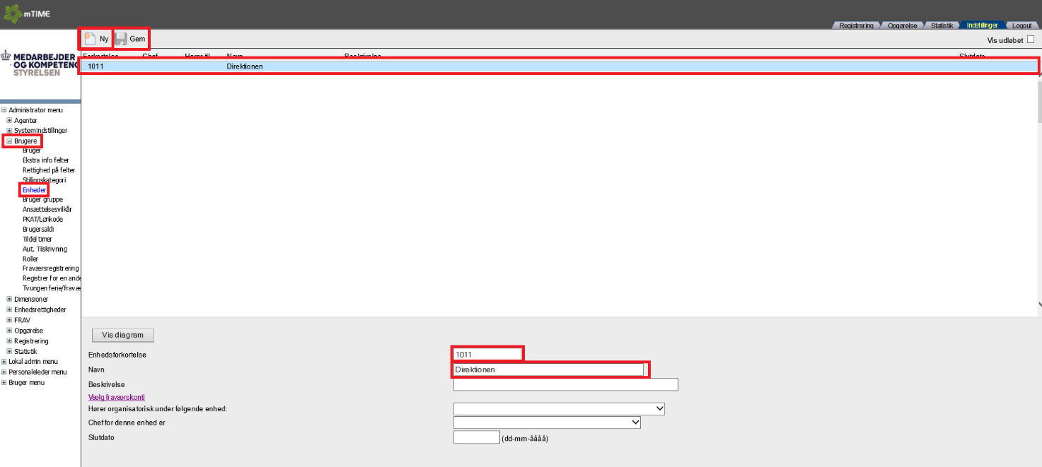 Oprettelse Af Ny Enhed