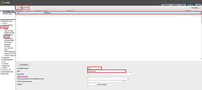 Oprettelse Af Ny Enhed