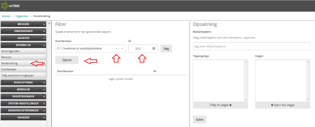 Oprettelse Af En Ny Feriehindring