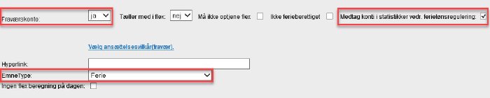 Registreringskonto Saerlig Ferie