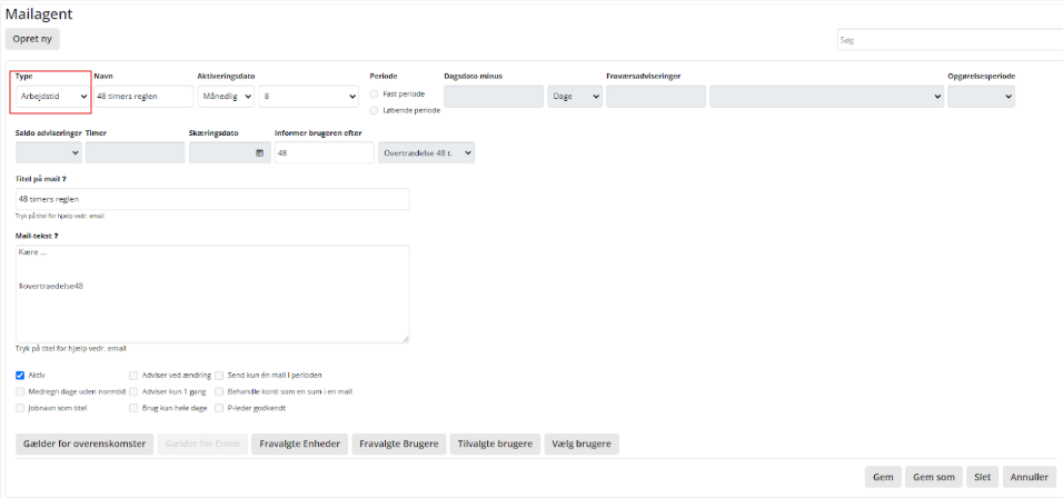 Mailagenter 48 Timers Regel