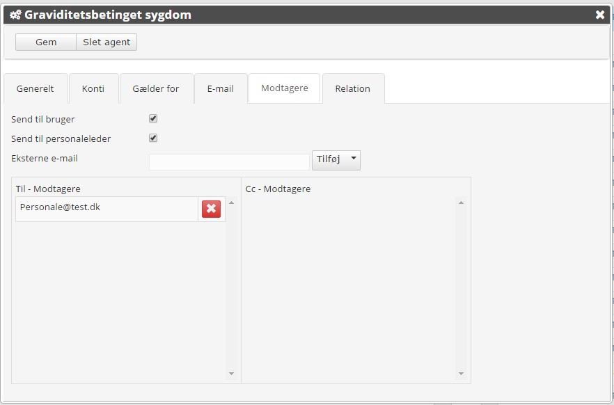 Mailagenter Modtagere