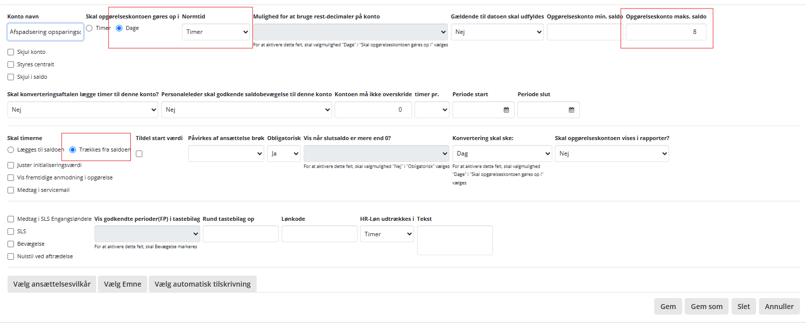 Opsaetning Sf Opsparingsdage