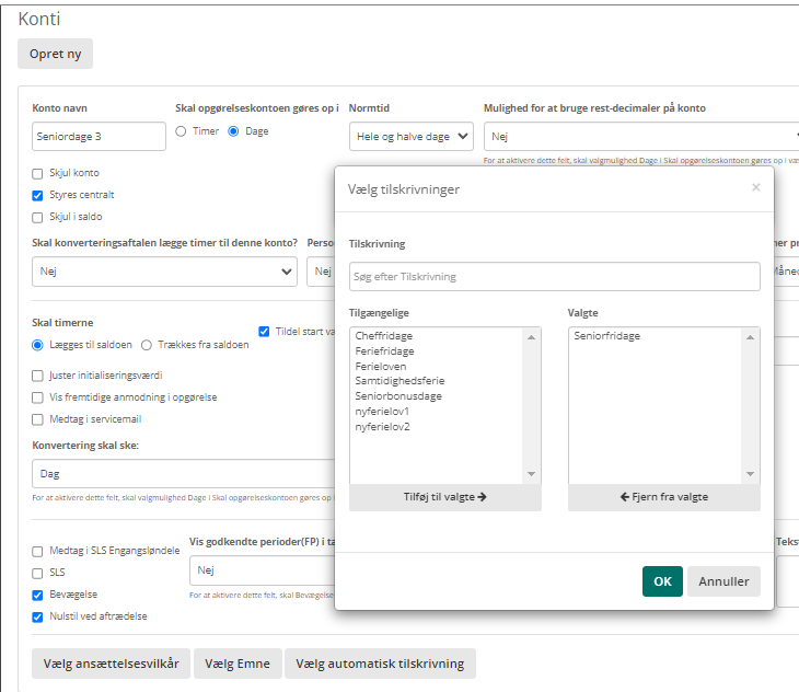Opgoerelseskonto Tildeling Af Dage