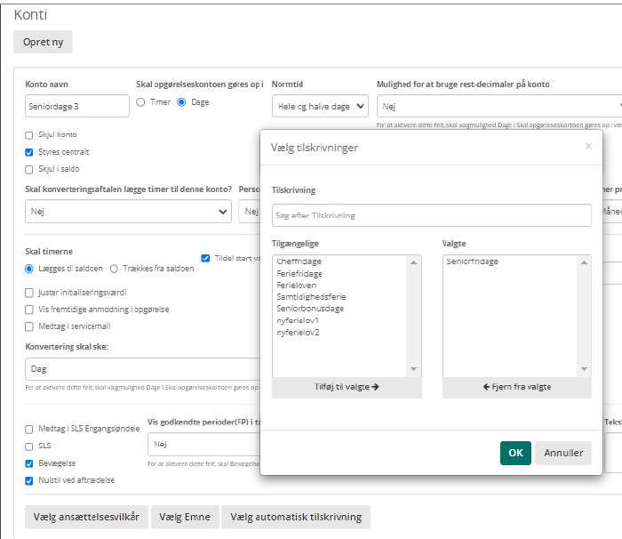 Opgoerelseskonto Tildeling Af Dage