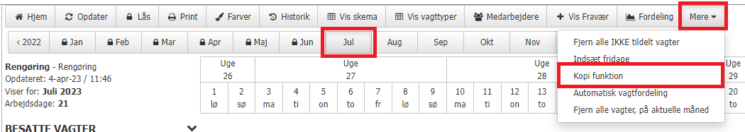 Kopier En Vagt Eller Et Vagtskema Mere I