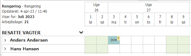 Opret En Vagt Anden Arsag