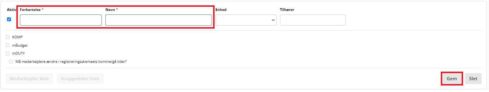 Opret Brugergruppe Gem