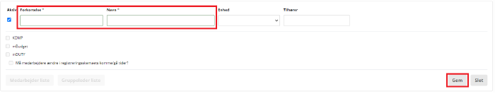 Opret Brugergruppe Gem