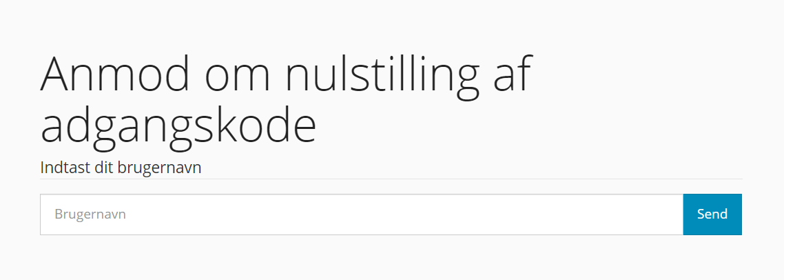 Nulstilling Af Adgangskode Glemt Din Adgangsk