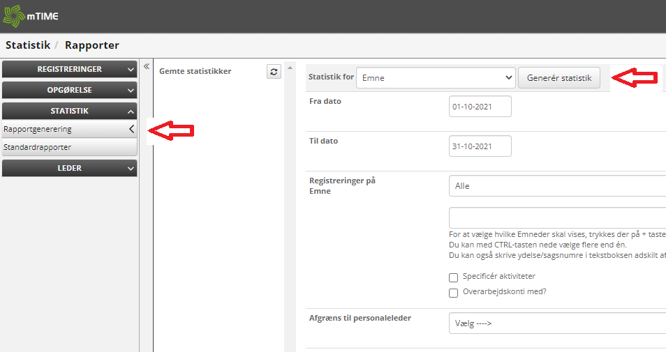Generelt Om Statistikker Rapportgenerering