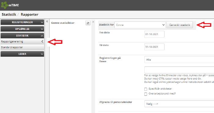 Generelt Om Statistikker Rapportgenerering