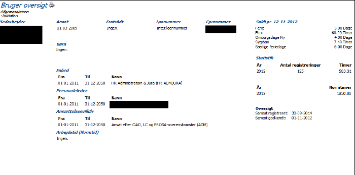 Medarbejder Stamkort 2